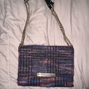 Kate Spade Blue and Pink Tweed Crossbody Bag